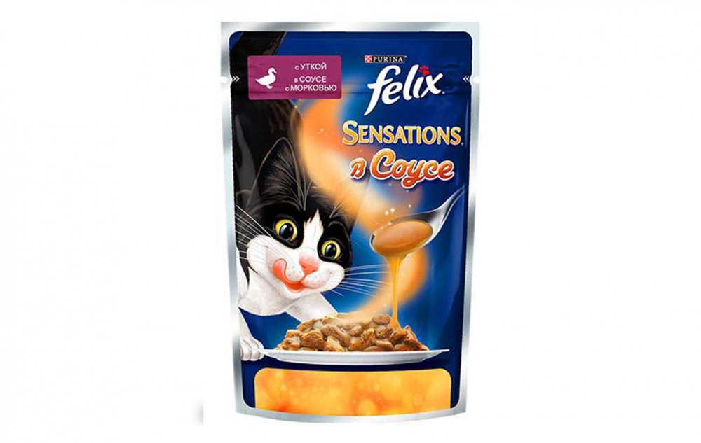  Корм для животных Феликс Sensations Sause Surprise д/кошек утка морковь 85г 