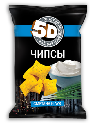  Пшеничные чипсы 5D со вкусом сметана и лук 45г 