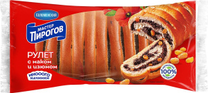 Рулет с маком и изюмом 250г Коломенский х/б