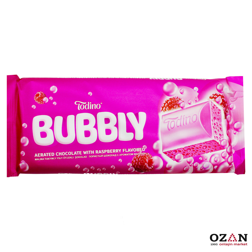 Шоколад BUBBLY Малина пористый 90г Todino