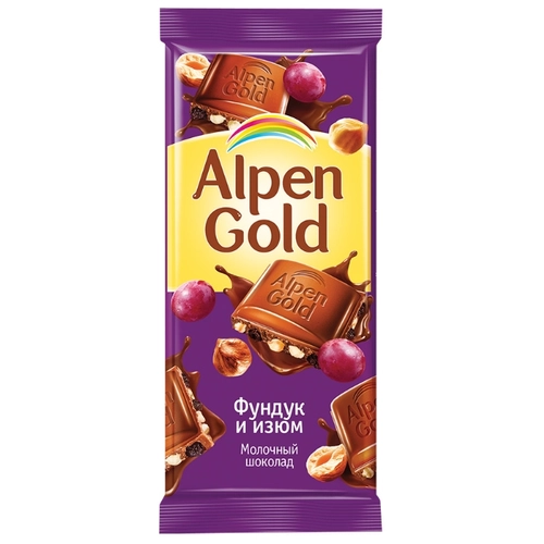  Шоколад Альпен Голд орех и изюм 90-100г Покров 