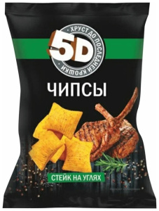 Пшеничные чипсы 5D со вкусом стейк на углях 45г
