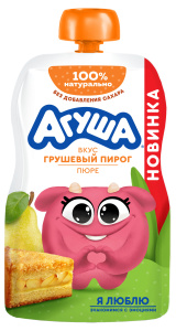 Агуша ФрПюре Груш Пирог со злак 80 гр