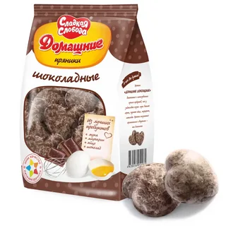 Пряники Домашние шоколадные глазир. 350г Сл.Слобода