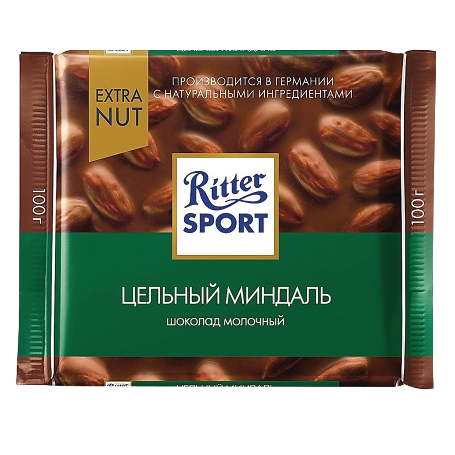 Шоколад молочный Ritter Sport цельный миндаль, 100г