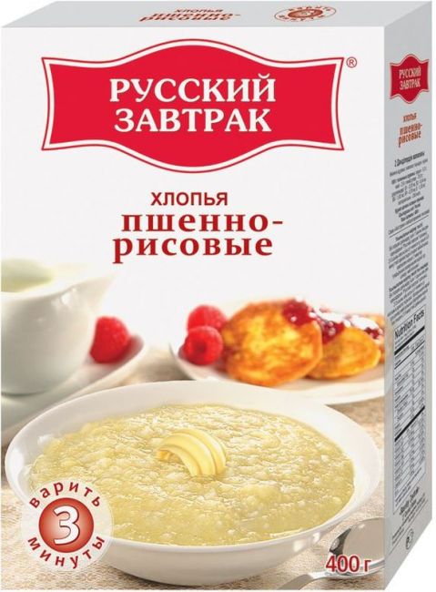  Русский завтрак Хлопья пшенные,рисовые 400г 
