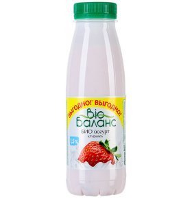  Био-баланс йогурт пит. 1,5% 330г ПЭТ клубника (6) БЗМЖ 