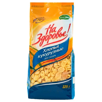 Хлопья кукурузные На здоровье н/глаз. 325г Кунцево