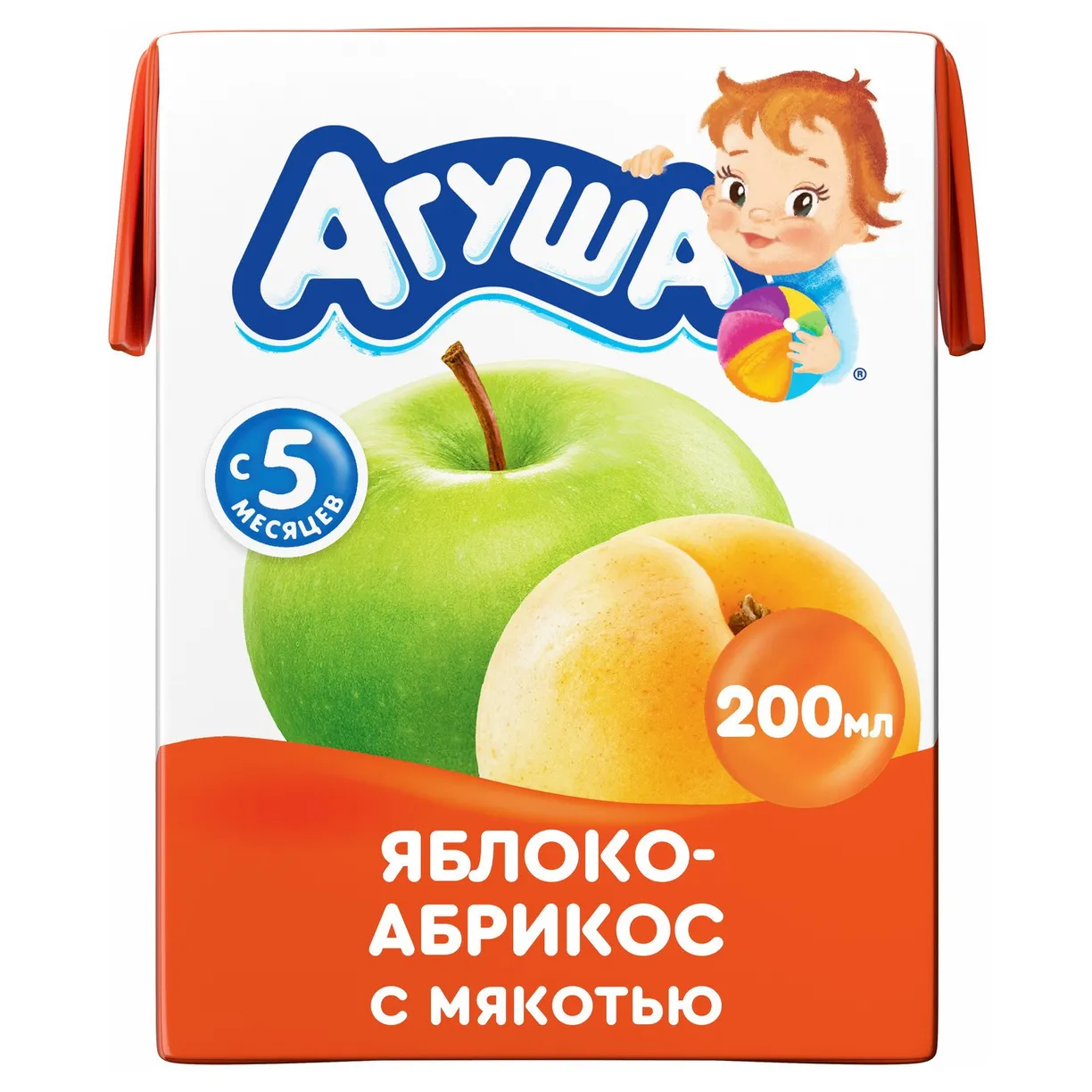  Агуша сок детск. 0% 200г яблоко-абрикос 