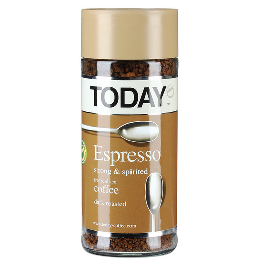  Кофе Today Espresso сублимированный 95-100г в стеклянной банке 