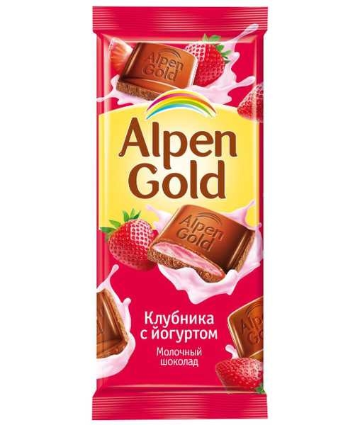  Шоколад Альпен Голд клубника с йогуртом 90-100г Покров 