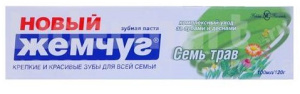 Зубная паста Новый Жемчуг Семь трав 100г (футляр)