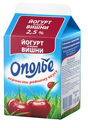  Йогурт "Ополье" вишня 2,5% 0,5л пюр/пак  БЗМЖ 