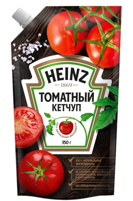  Кетчуп Хайнц томатный сашет 350гр 
