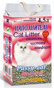  Наполнитель Древесный Pussy-Cat 4,5л красный пакет 