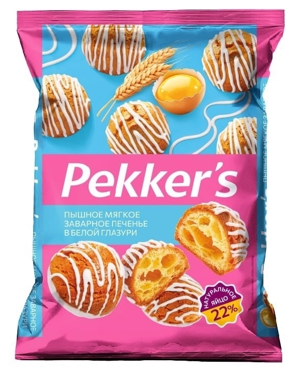 Печенье заварное Pekker S в белой глазури 300г