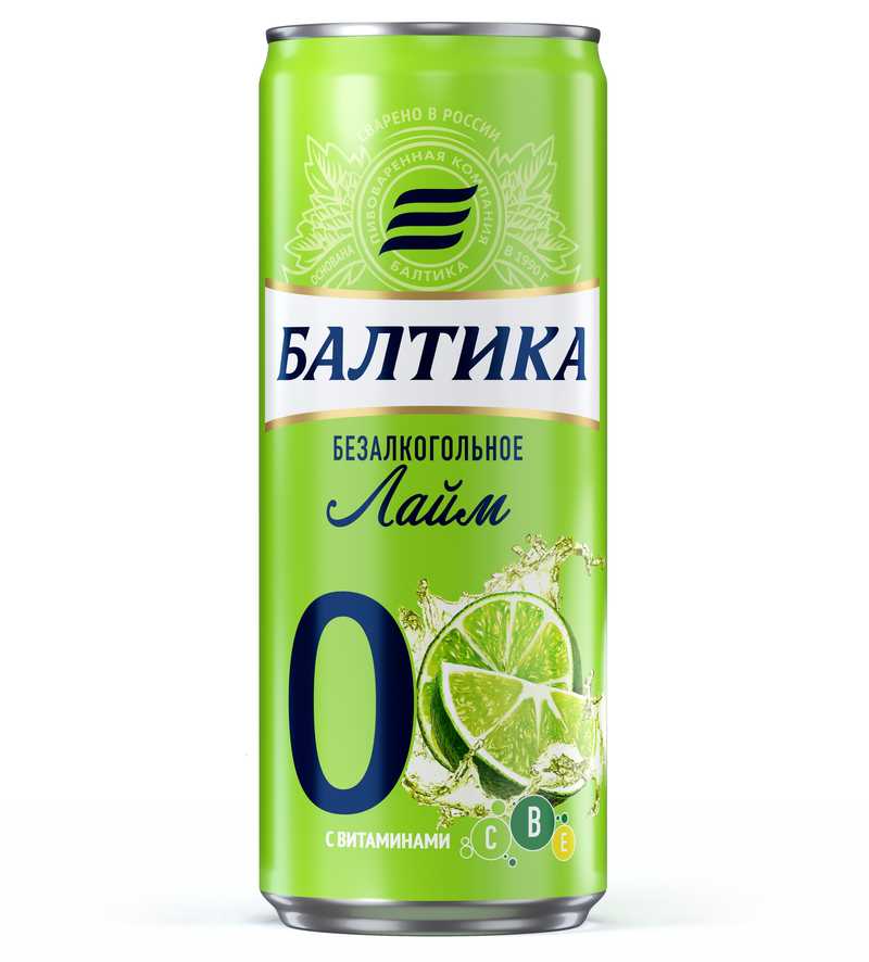  Пиво Балтика №0 Лайм безалкогольное Банка 0,33л 