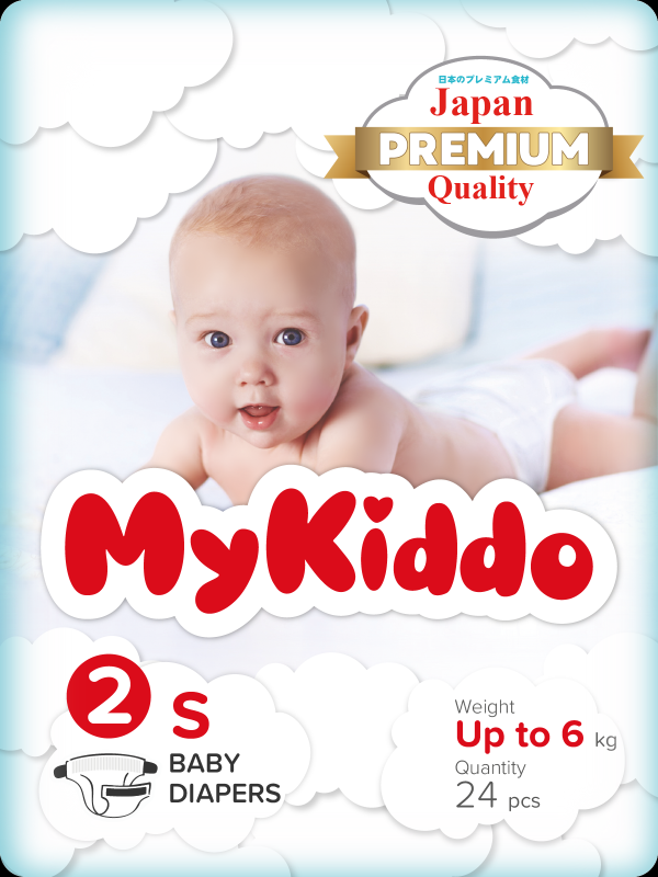  Подгузники на липучках д/детей MyKiddo Premium S до 6кг 24шт 
