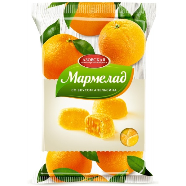  Мармелад желейный со вкусом Апельсина 300г Азовская КФ 