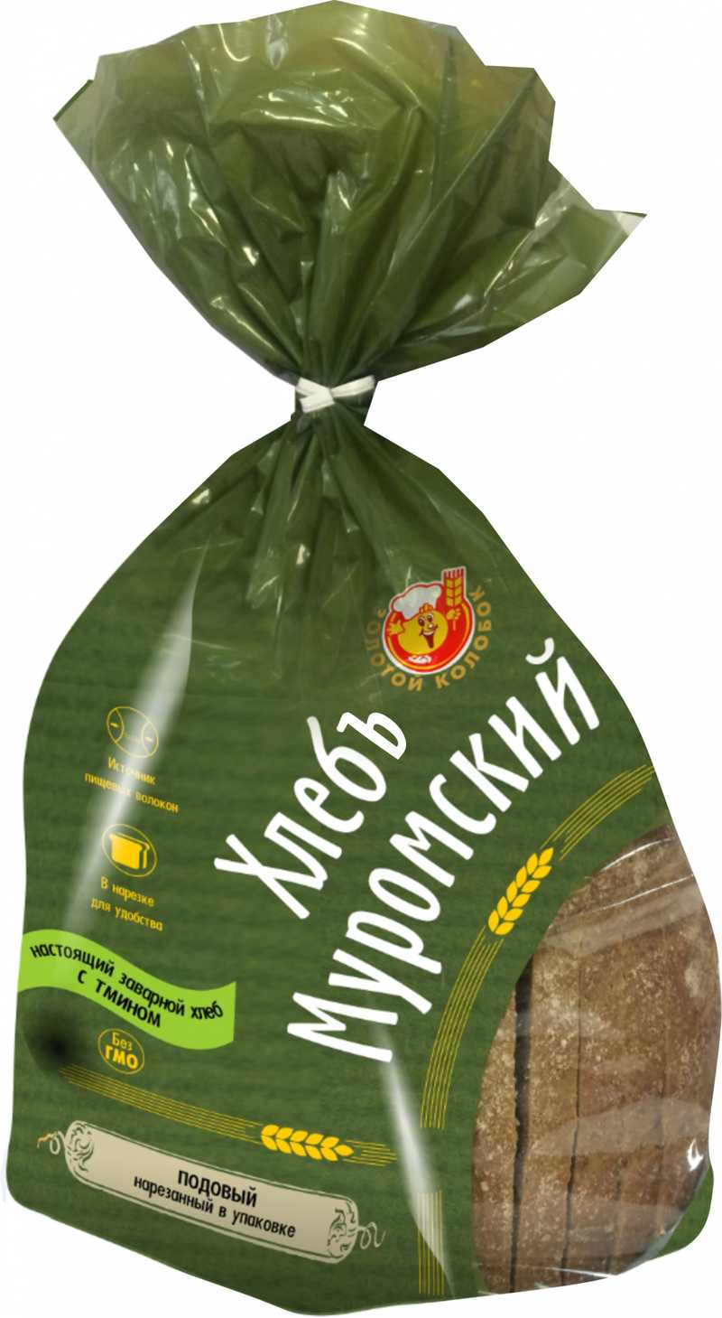  Хлеб Муромский подовый (нарезанный) в упаковке 340г Вл.х/к 