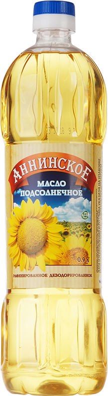 Масло подсолнечное Аннинское рафинированное 0,9л