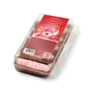Эклеры клубничные со сливочно-заварным кремом 235г Mirel