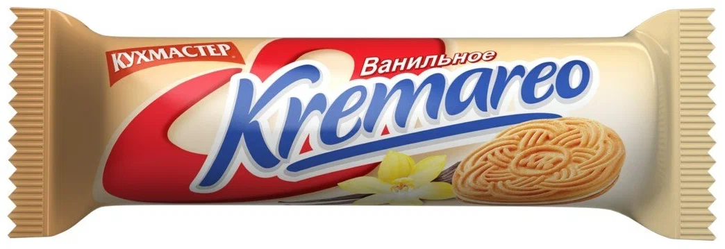 Печенье Кухмастер KREMAREO сахарное с ванильной начинкой 100г