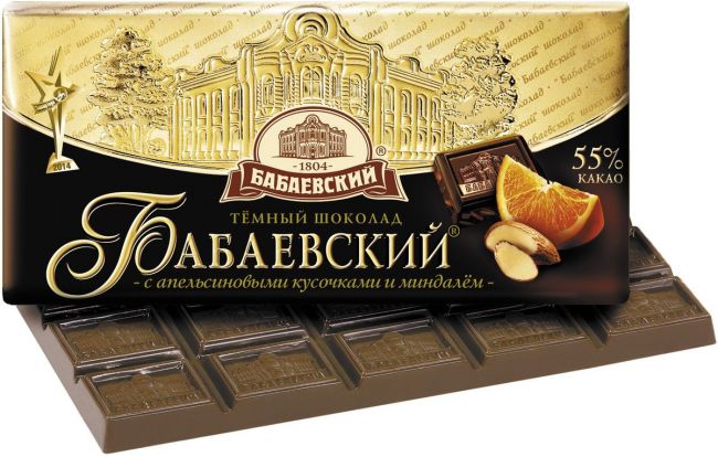  Шоколад Бабаевский горький апельсин+миндаль 100г Объединен.конд 