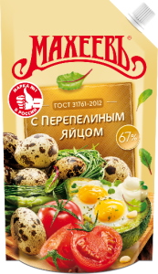 Майонез Махеев с Перепелиным яйцом 380мл с доз
