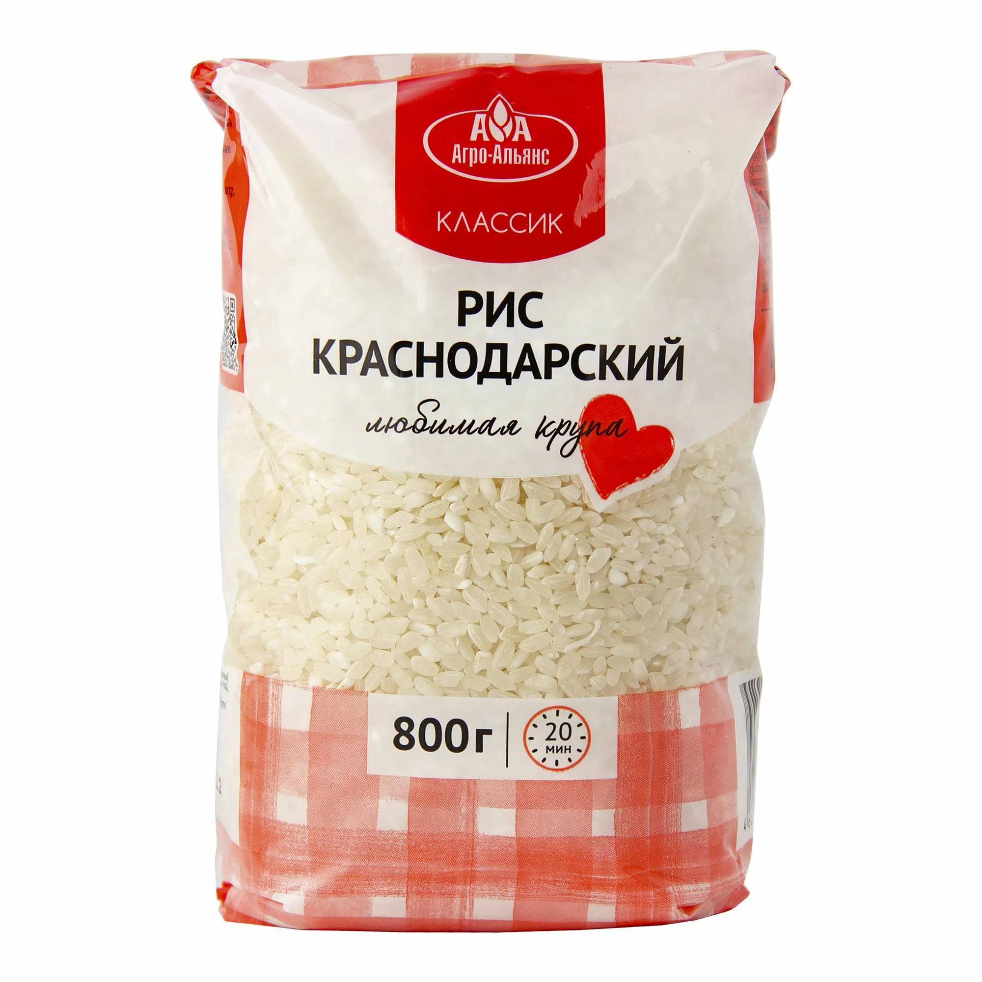 Крупа Рис краснодарский 800г Агро-Альянс