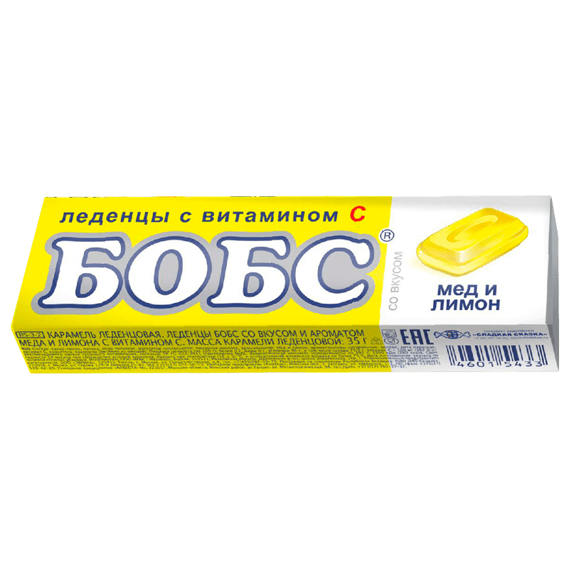  Леденцы Бобс медово-лимонный и витамином С 35г 