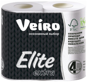 Туалетная бумага Veiro Elite Extra 4шт 4-сл 9с44