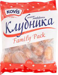 Кекс мини-маффин Kovis клубника 470г