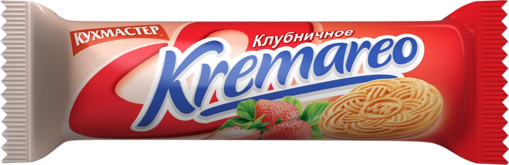  Печенье Кухмастер KREMAREO сахарное с клубничной начинкой 100г 