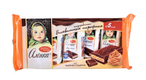 Пирожное бисквитное Аленка вкус вареная сгущенка 200г