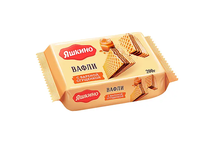 Вафли Яшкино С вареной сгущенкой 200гр КДВ