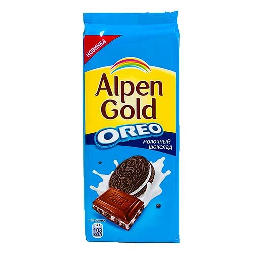  Шоколад Альпен Голд молочный с орео 95г 
