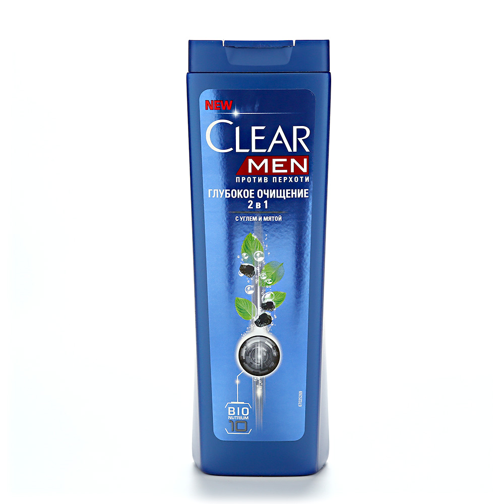  Шампунь д/волос мужскуой  CLEAR CARAT Глубокое очищение против перхоти 2в1 400мл 