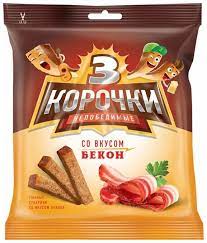Сухарики Три корочки ржаные бекон 40г