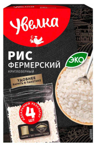 Крупа Рис круглозерный Фермерский вар/пак. 4*80г Увелка