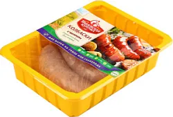 Колбаски для жарки с чесноком охл (лоток) 0,400 гр Павловская Курочка