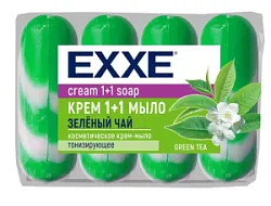 Мыло косметическое 1+1 зеленый чай/зеленое 4*75г EXXE