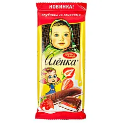 Шоколад Аленка с начинкой клубника со сливками 87г Объединен.конд