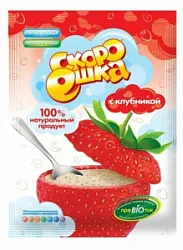 Каша овсяная быстрого приготовления момент Скороешка Геркулес с клубникой 35г 10%