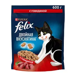 Корма для животных Феликс Двойная Вкуснятина говядина 600г