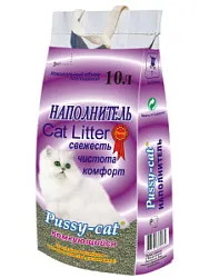 Наполнитель Комкующийся Pussy-Cat 10л фиолетовый пакет