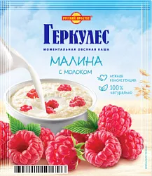 Каша овсяная быстрого приготовления момент Скороешка Геркулес с малиной и молоком 35г