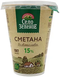 Сметана 15%  Пл/ст 0,3кг Село Зеленое