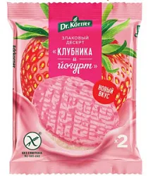Злаковый десерт рисовый клубничный с йогуртом глазированный 34г