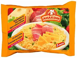 Анаком лапша со вкусом бекона и сыра стакан 50г